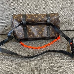 Virgil Abloh Brown Papillon Solar Ray Coated Canvas Crossbody Messenger